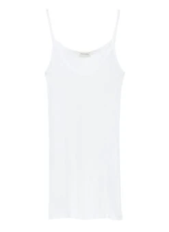 American Vintage MASSACHUSETTS - White Round-neck Cotton Tank Top