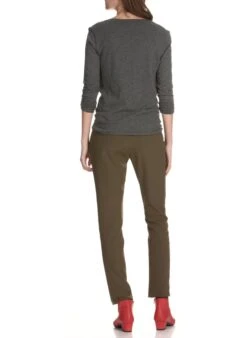 American Vintage JACKSONVILLE - Grey V-neck Cotton-blend T-shirt -Morganmai Store 1745925