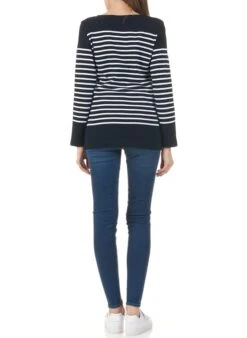Armor-Lux Blue Jersey Breton Top With Boat Neck -Morganmai Store 1918400