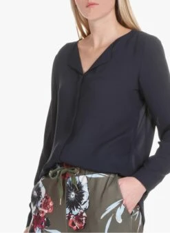 Vila Blue Crepe Henley Shirt