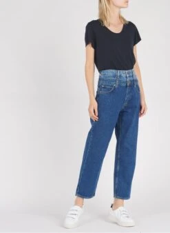 American Vintage JACKSONVILLE - Blue Round-neck Cotton-blend T-shirt -Morganmai Store 2284703