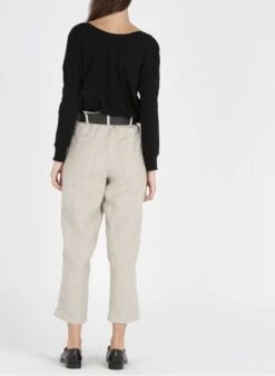 American Vintage SONOMA - Black Fine Boat-neck Cotton Sweatshirt -Morganmai Store 2286564