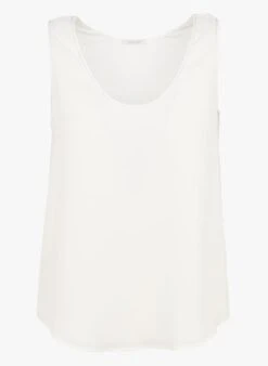 Ikks White Crepe U-neck Top -Morganmai Store 2498203
