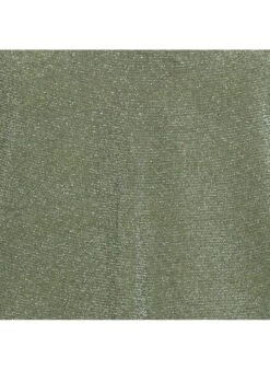 Please Green V-neck T-shirt With Metallic Thread -Morganmai Store 2658103