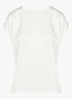 Vila White Fluid Round-neck Recycled Polyester Top -Morganmai Store 2867350