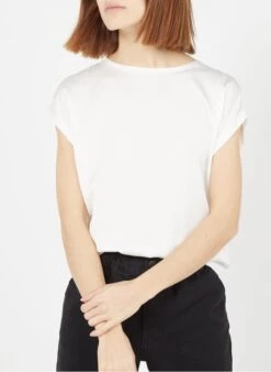 Vila White Fluid Round-neck Recycled Polyester Top
