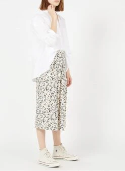 Bellerose GORKY - White Loose-fit Round-neck Cotton Shirt -Morganmai Store 2869634