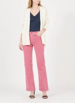 MAISON 123 Blue Cotton V-neck Lace Detail Tank Top -Morganmai Store 2900814