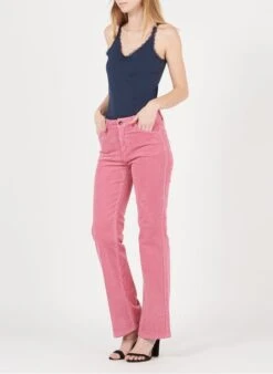 MAISON 123 Blue Cotton V-neck Lace Detail Tank Top -Morganmai Store 2900819