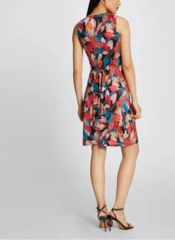 MORGAN Multicolored Short Printed V-neck Dress -Morganmai Store 2911122