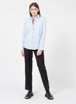 PAUL SMITH Blue Organic Cotton Shirt With Classic Collar -Morganmai Store 3138636