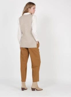 Vila RIL - Beige V-neck Knitted Sweater -Morganmai Store 3143078