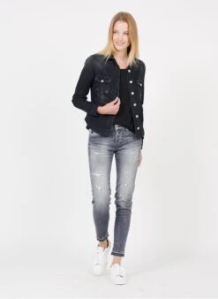 Black Round-neck Lyocell And Cotton T-shirt -Morganmai Store 3165924