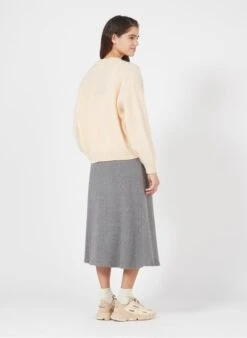 American Vintage ZABIDOO - Beige Round-neck Wool-blend Cardigan -Morganmai Store 3183985