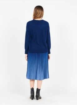 GERARD DAREL LIAM - Blue V-neck Cashmere Cardigan -Morganmai Store 3419934