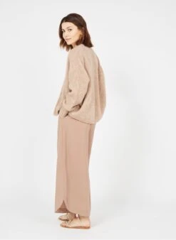 American Vintage EAST - Beige Open Wool And Alpaca-blend Cardigan -Morganmai Store 3420753