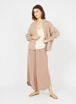 American Vintage EAST - Beige Open Wool And Alpaca-blend Cardigan -Morganmai Store 3420754