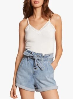 MORGAN White V-neck Tank Top