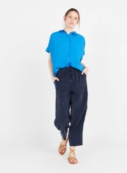 Whistles Blue Classic-collar Shirt -Morganmai Store 3606925