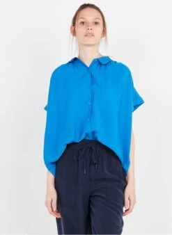 Whistles Blue Classic-collar Shirt