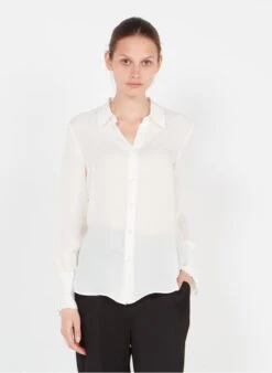 PCAPRICE - Beige Silk Shirt With Classic Collar
