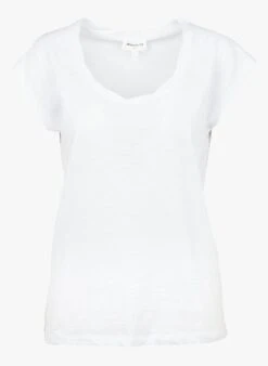 MAISON 123 FASHION - White Round-neck Cotton T-shirt -Morganmai Store 3729085