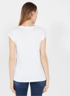 MAISON 123 FASHION - White Round-neck Cotton T-shirt -Morganmai Store 3730182