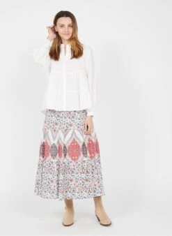 YAS White Gathered-effect Shirt -Morganmai Store 3730186