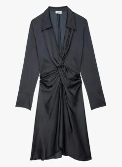 Zadig & Voltaire ROZO - Black Draped Midi Dress