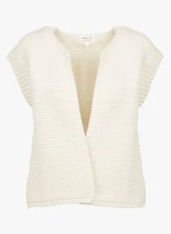 MAISON 123 BALDINI - White Sleeveless Wool-blend Cardigan -Morganmai Store 3767337
