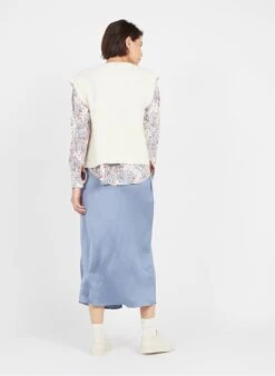 MAISON 123 BALDINI - White Sleeveless Wool-blend Cardigan -Morganmai Store 3781319