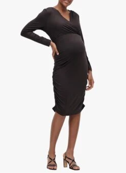 Mamalicious Black 2-in-1 Midi Maternity Dress -Morganmai Store 3791866