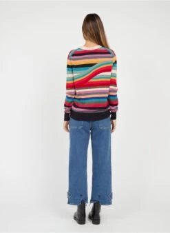 PAUL SMITH Multicolored Striped Wool Cardigan With V-neck -Morganmai Store 3823382