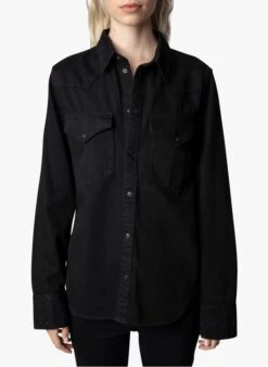 Zadig & Voltaire Black Cotton Denim Shirt