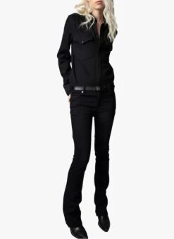 Zadig & Voltaire Black Cotton Denim Shirt -Morganmai Store 3825592