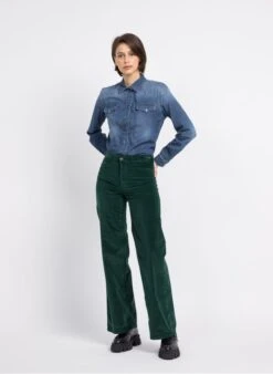 Please Denim Shirt -Morganmai Store 3891114