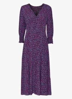 Whistles FLORAL GARDEN - Multicolored Long Floral Print V-neck Dress -Morganmai Store 3899441