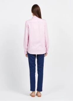 Pink Denim Shirt With Classic Collar -Morganmai Store 3921522