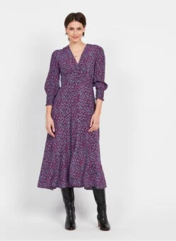 Whistles FLORAL GARDEN - Multicolored Long Floral Print V-neck Dress