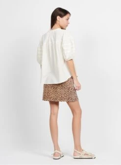 Petite Mendigote MONICA - White Cotton Henley Top -Morganmai Store 3924845