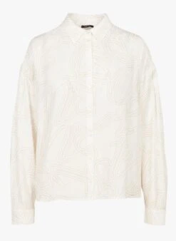 ONE STEP White Classic-collar Graphic Shirt -Morganmai Store 3925852