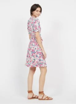 Petite Mendigote AURORA - Pink Floral Pattern Wrap Dress -Morganmai Store 3925950