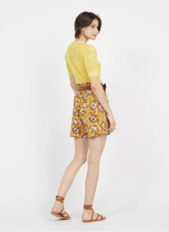 Petite Mendigote RITA - Yellow Round-neck Knit Top -Morganmai Store 3925956