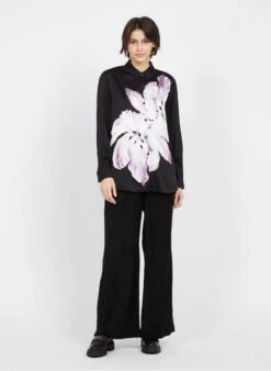 Scotch And Soda Multicolored Printed Satin Shirt With Classic Collar -Morganmai Store 3926362