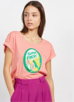 DES PETITS HAUTS GANORA - Pink Cotton T-shirt