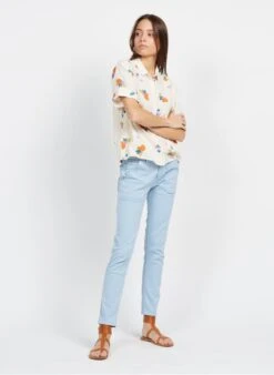 DES PETITS HAUTS TILDETTE - Beige Cotton Shirt With Classic Collar -Morganmai Store 3927175