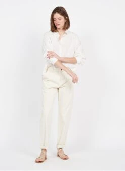 ONE STEP White Classic-collar Graphic Shirt -Morganmai Store 3928792