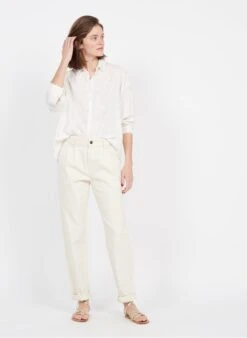 ONE STEP White Classic-collar Graphic Shirt -Morganmai Store 3928795