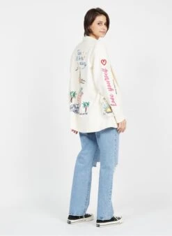 WILLOW - White Embroidered Round-neck Cotton T-shirt -Morganmai Store 3947030