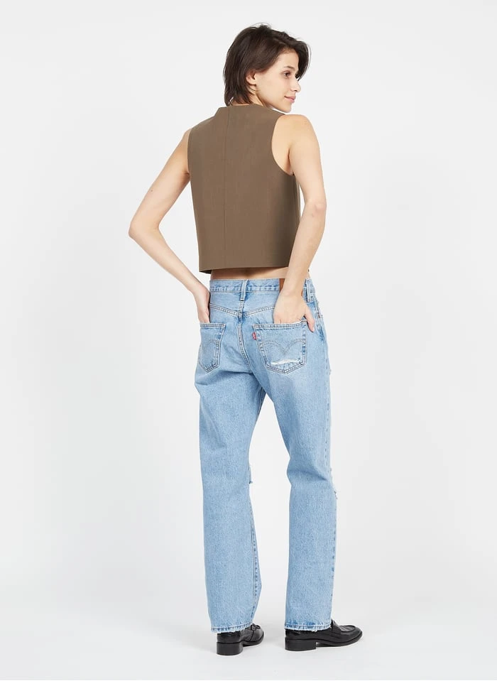 Samsoe Samsoe Ramona - Brown Blazer-style Sleeveless Cardigan 7 Samsoe Samsoe Ramona - Brown Blazer-style Sleeveless Cardigan - Image 7